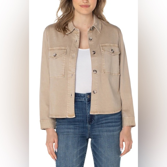 Liverpool Cropped Shirt Jacket - Womens Size Large - Picture 1 of 6